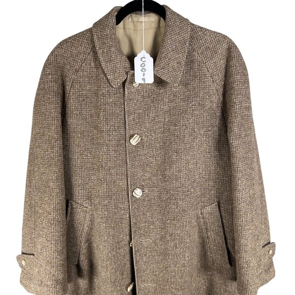 Brooks Brothers Mens 42R Reversible Herringbone Tweed Wool & Cotton Trench Coat - Picture 15 of 16